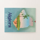 Puzzle Affiche de voyage de la carte algérienne d'Alger (Horizontal)