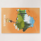 Puzzle Affiche de voyage de la carte de Biélorussie. (Horizontal)