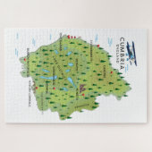 Puzzle Affiche de voyage de la carte de Cumbria Angleterr (Horizontal)