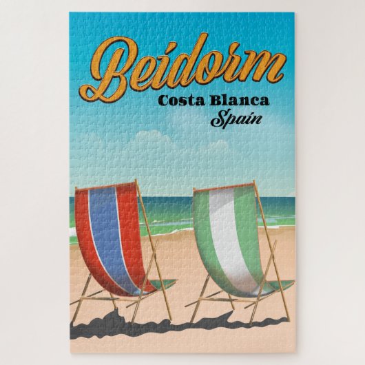 Puzzle Affiche de voyage de la plage de Benidorm (Vertical)