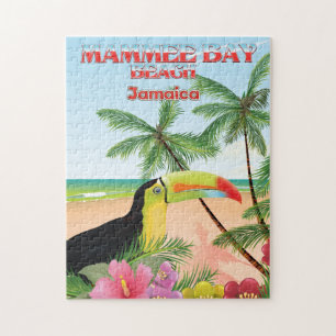 Puzzle Affiche de voyage de la plage de Mammee Bay Jamaïq