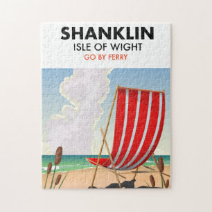 Puzzle Affiche de voyage de la plage de Shanklin île de W