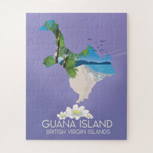 Puzzle Affiche de voyage de l'île Guana Îles Vierges brit