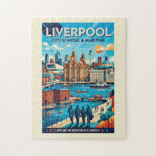 Puzzle Affiche de voyage de Liverpool (Vertical)