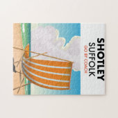 Puzzle Affiche de voyage de plage Shotley suffolée (Horizontal)