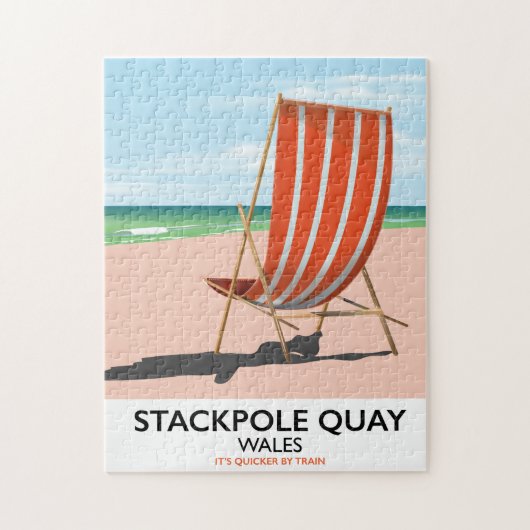 Puzzle affiche de voyage de plage Stackpole Quay Wales (Vertical)