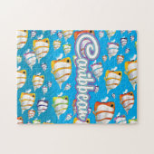 Puzzle Affiche de voyage de poissons tropicaux des Caraïb (Horizontal)