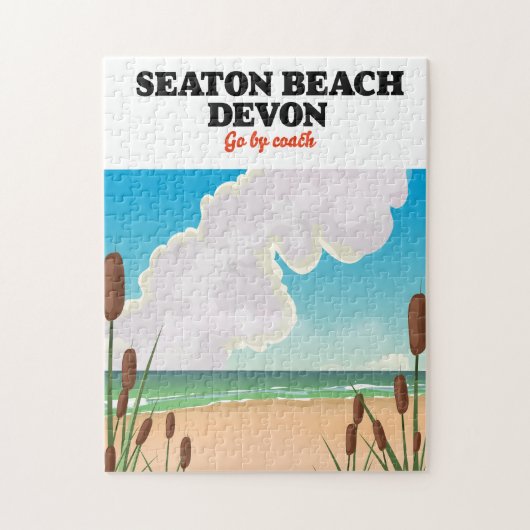 Puzzle Affiche de voyage de Seaton Beach Dorset (Vertical)