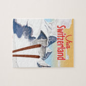 Puzzle Affiche de voyage de ski en Suisse (Horizontal)