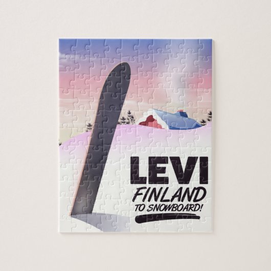 Puzzle Affiche de voyage de snowboard Levi Finlande (Vertical)