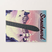 Puzzle Affiche de voyage de snowboard vintage (Horizontal)