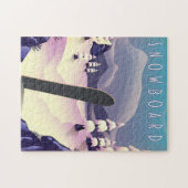 Puzzle Affiche de voyage de style vintage pour snowboard (Horizontal)