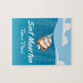 Puzzle Affiche de voyage de vacances de Sint Maarten dess (Horizontal)