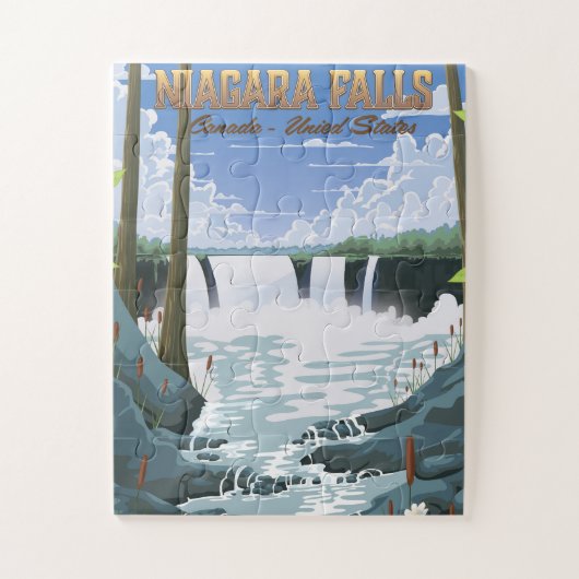 Puzzle Affiche de voyage des chutes du Niagara (Vertical)