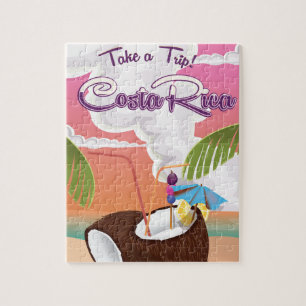 Puzzle Affiche de voyage dessin animé Costa Rica.