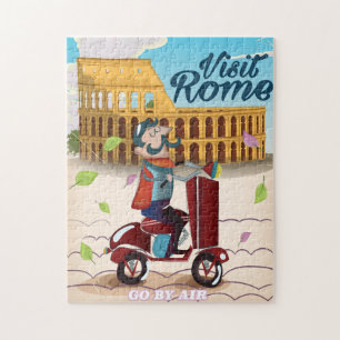 Puzzle Affiche de voyage dessin animé Visite Rome