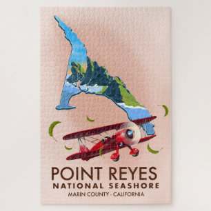 Puzzle affiche de voyage du littoral national de Point Re