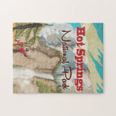 Puzzle affiche de voyage du parc national Hot Springs (Horizontal)