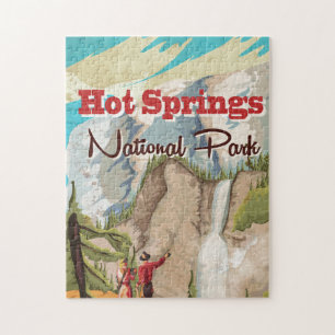 Puzzle affiche de voyage du parc national Hot Springs