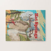 Puzzle affiche de voyage du parc national Hot Springs Mag (Horizontal)