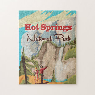 Puzzle affiche de voyage du parc national Hot Springs Mag