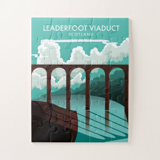 Puzzle Affiche de voyage du Viaduc de Leaderfoot en Écoss (Vertical)
