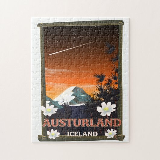 Puzzle Affiche de voyage en Austurland Islande (Vertical)