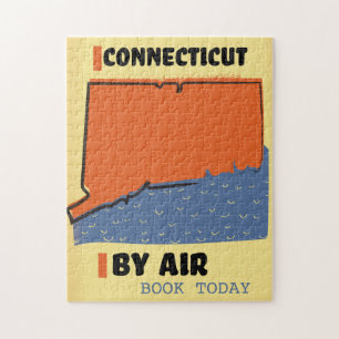 Puzzle Affiche de voyage en avion du Connecticut