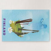 Puzzle Affiche de voyage illustrée de la Finlande (Horizontal)