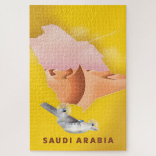 Puzzle Affiche de voyage illustrée de l'Arabie saoudite.