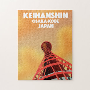Puzzle Affiche de voyage Keihanshin Osaka Kobe Japon