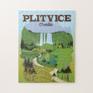Puzzle affiche de voyage Plitvice Croatie