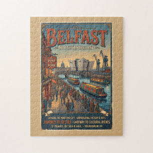 Puzzle Affiche de voyage rétro de Belfast Irlande du Nord