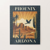 Puzzle Affiche de voyage rétro Phoenix Arizona (Vertical)