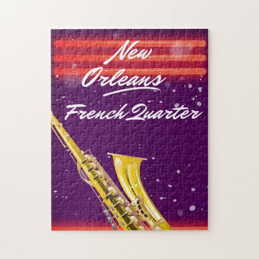 Puzzle Affiche de voyage Saxophone du Quartier Français d (Vertical)