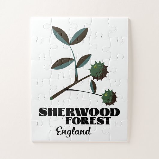 Puzzle Affiche de voyage Sherwood Forest Angleterre (Vertical)