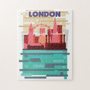 Puzzle Affiche de voyage sur la skyline de Londres.