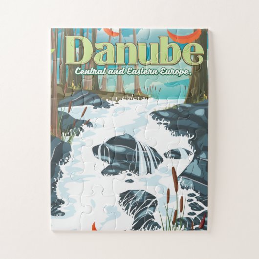 Puzzle Affiche de voyage sur le Danube (Vertical)