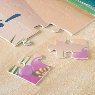 Puzzle Affiche de voyage vintage de CROYDE BEACH Devon