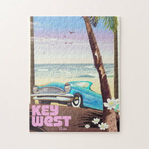 Puzzle affiche de voyage vintage de key west florida