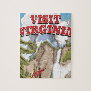 Puzzle Affiche de voyage vintage de l'État de Virginie