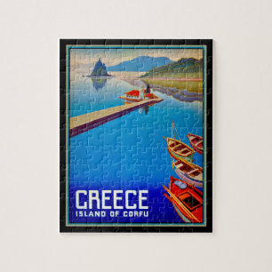 Puzzle Affiche de voyage vintage de l'île de Corfou