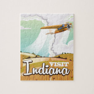 Puzzle Affiche de voyage vintage de l'Indiana