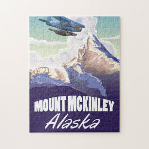 Puzzle Affiche de voyage vintage du mont McKinley
