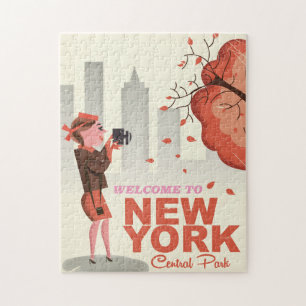 Puzzle Affiche de voyage vintage du parc central de New Y