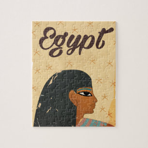 Puzzle Affiche de voyage vintage hiéroglyphes d'Égypte