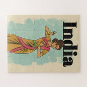 Puzzle Affiche de voyage vintage Inde (Horizontal)