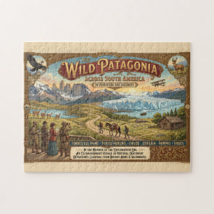 Puzzle Affiche de voyage vintage Patagonia Ère d'explorat