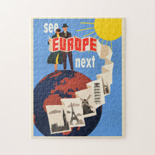 Puzzle Affiche de voyage Voir l'Europe ensuite,