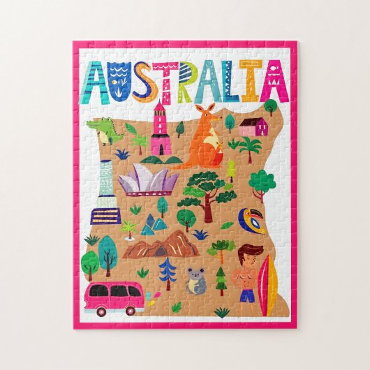 Puzzle Affiche des monuments emblématiques et de la faune (Vertical)
